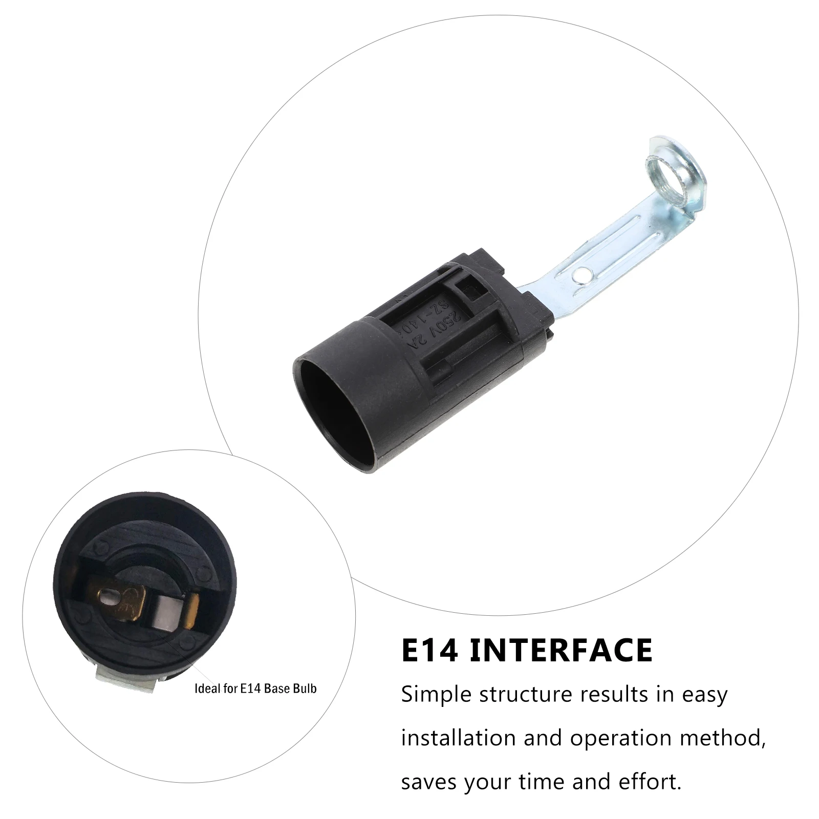 

10 pcs E14 Lamp Holder Black Socket 80mm Height LED Candelabra Base Replacement for Table Wall Lights DIY Project