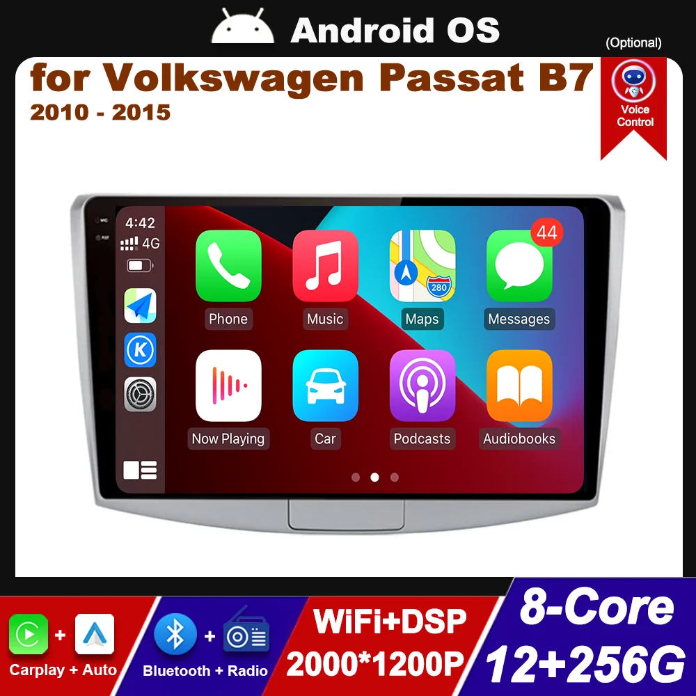 

Android OS GPS Navi Touch Screen 10 '' for VW Volkswagen Passat B7 2010 - 2015 BT Car Video Multimedia Player 4G+WiFi DSP Stere