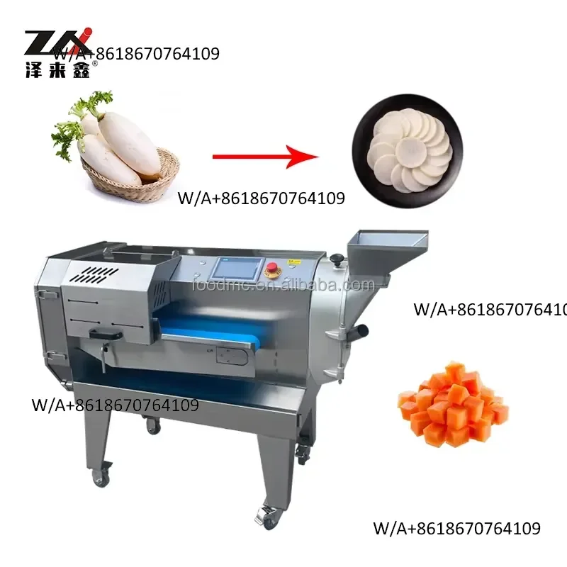 ZELAIXIN numerical control double head commercial automatic multi-function vegetable cutter motor large capacity fruit