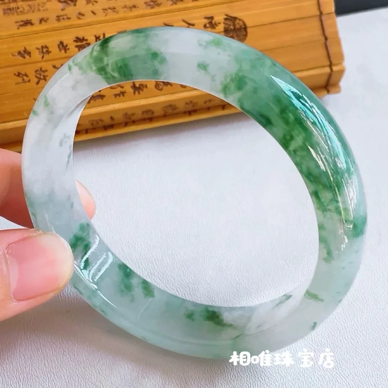 Aliexpress Floral-patterned bracelet for women, made from old mine jade, featuring an ice-like, smooth texture, a round design, and a - Aliexpress Deal