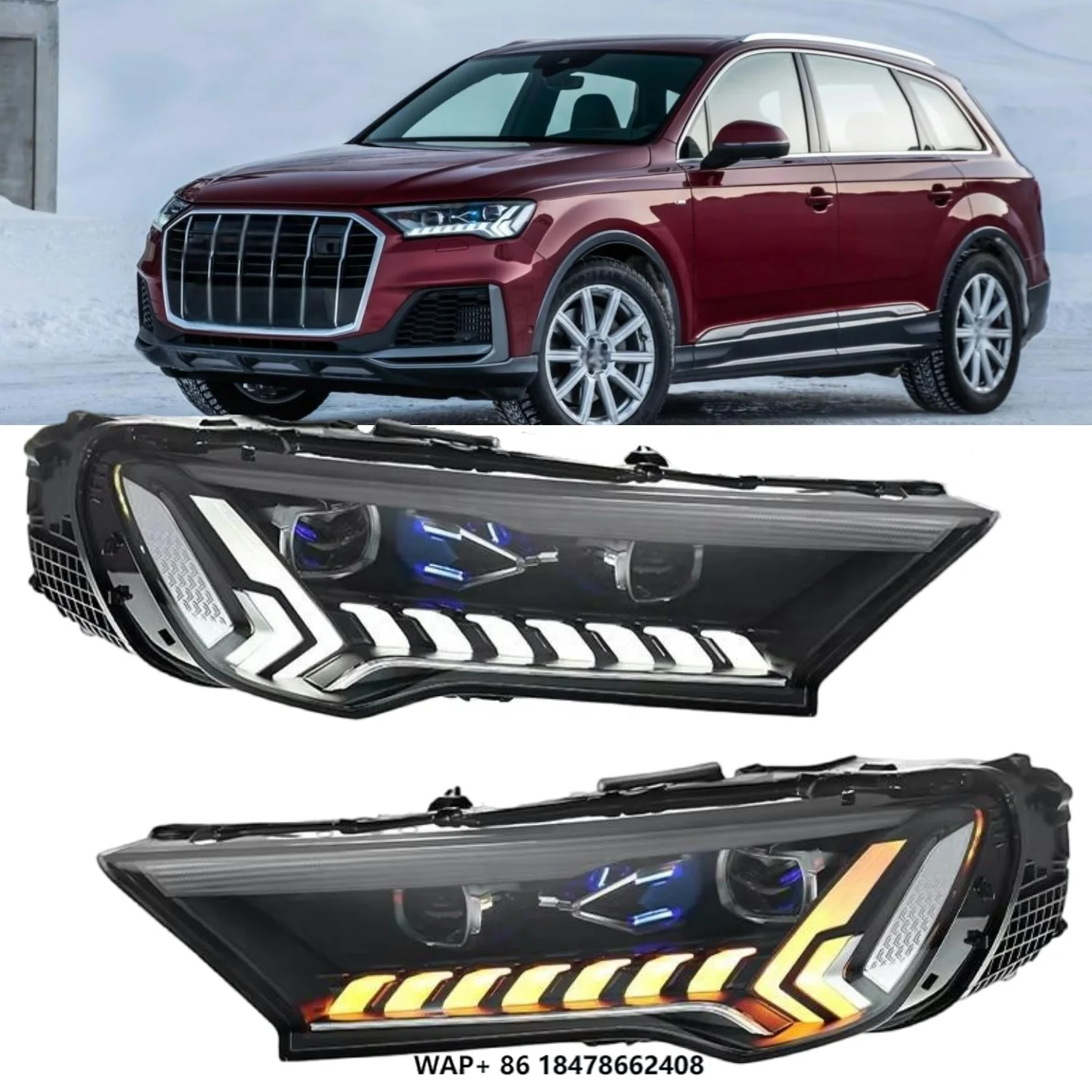 

Q7 DRL LED Modified Headlamp 2020-2023 High Beam Turn Signal Headlight Head Lamp Upgrade Front Light Auto Car Parts for