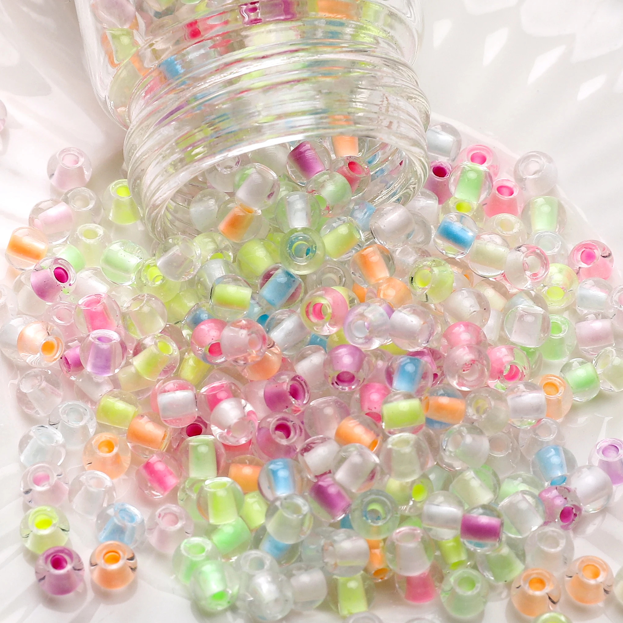 100Pcs Light-Sensitive Color-Changing Glass Seed Beads Loose Spacer Beads for DIY Jewelry Necklace Bracelet Earring Accessories