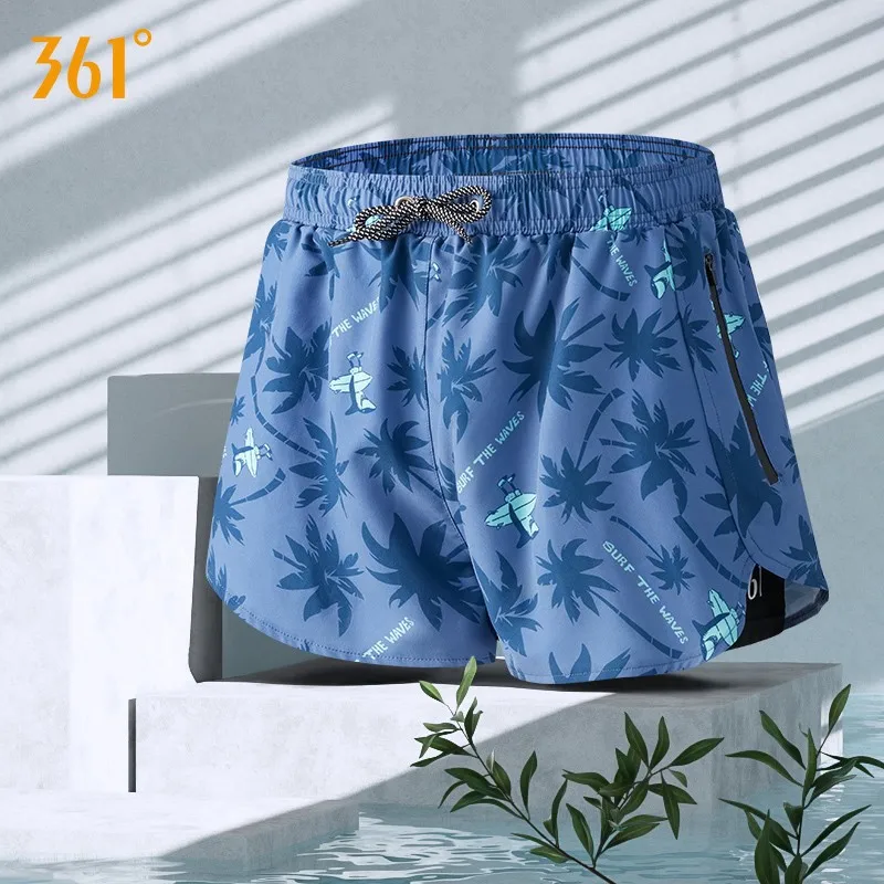 361 Men's Professional Competition Plus Size Surfing Beach Swim Trunks Glasses WaterProof Bathing Shorts Goggles Cap Swim Bag