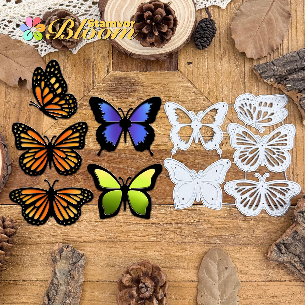 Original schöne 5-Stile schöne Schmetterlinge Metall-Stanzformen für Scrapbooking, dekorative Prägung