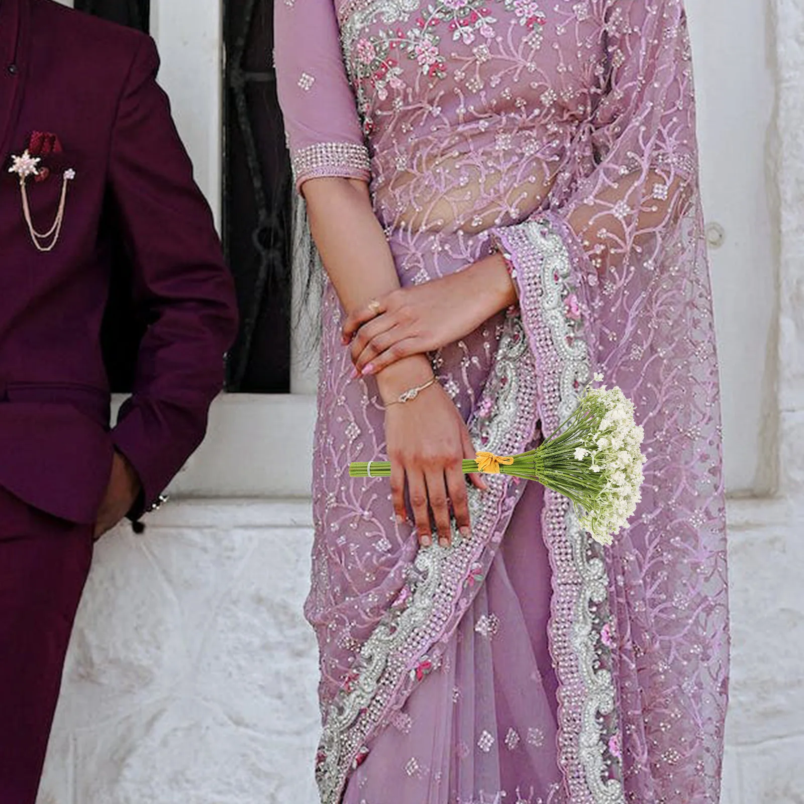 

16Pcs Lifelike Gypsophila Bouquet Realistic Artificial Flowers for Wedding Ceremony Valentine Thanksgiving Christmas Decor