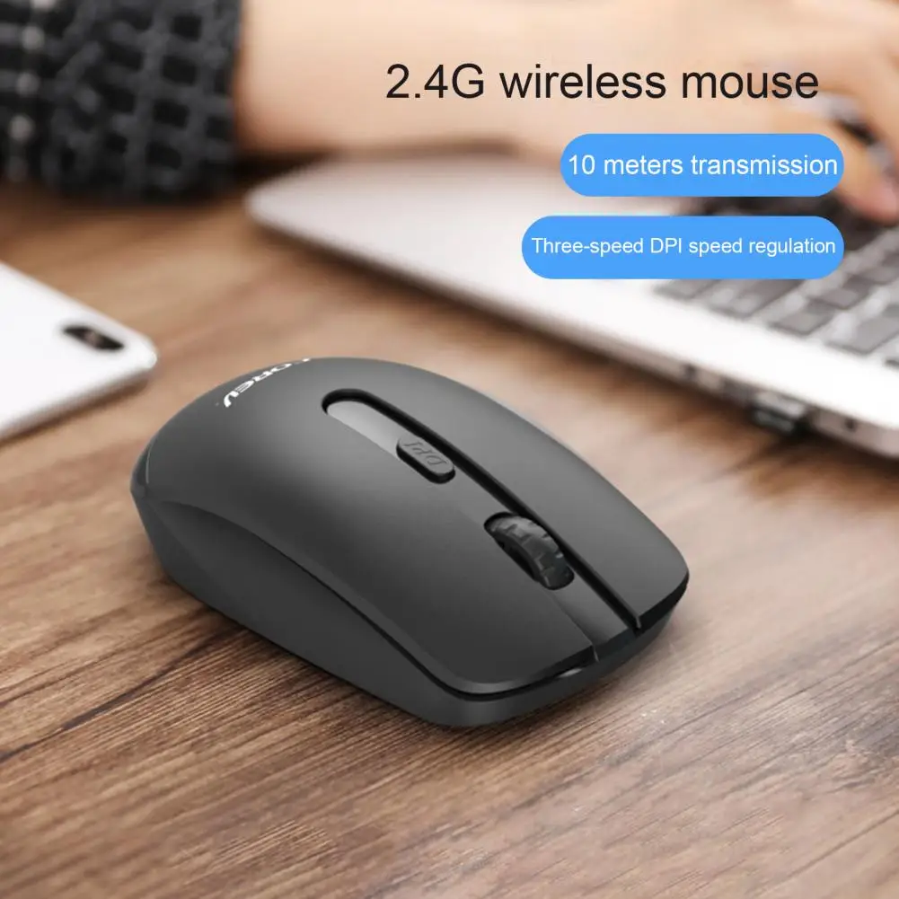 FV180 Optical Mouse Long Standby Time Mute with Mini Receiver Power-saving Three-gear Adjustable Computer Accessories Ergonomic