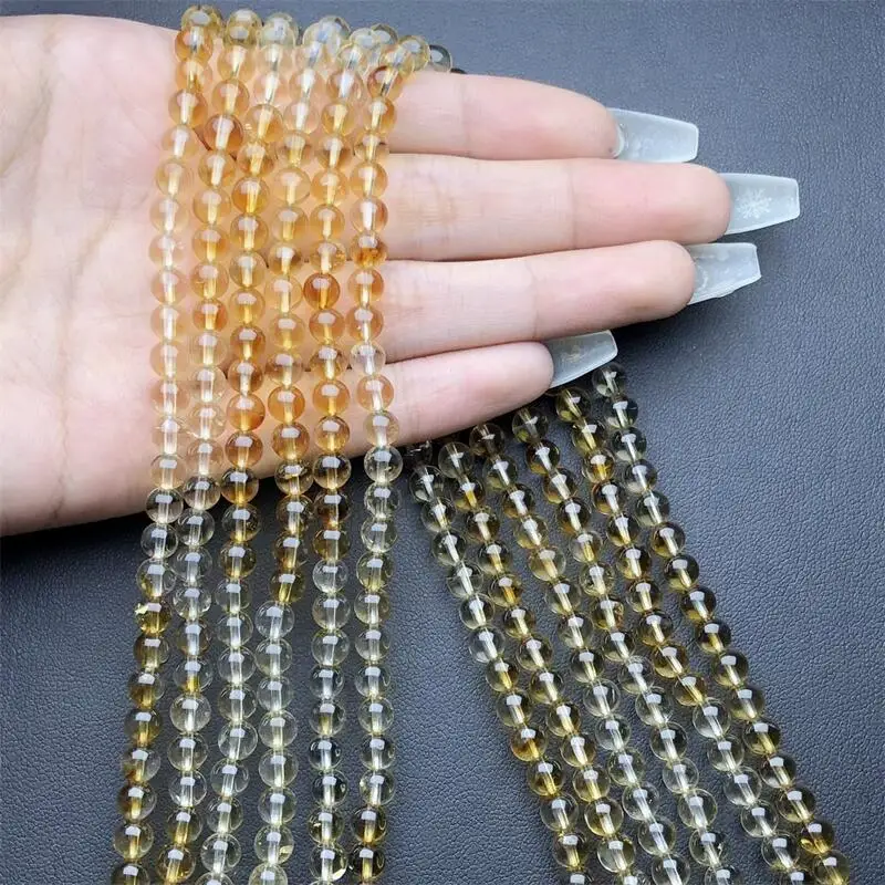 5MM Natural Gradient Citrine Triple Circle Bracelet Handmade Fortune Energy Bangle Mineral Woman Amulet Jewelry Gift 1PCS