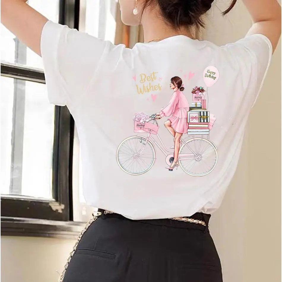 Fashion Girl Patches On Clothes DIY A-levels Iron On Transfer For Clothing Beautiful Fine Heat Sticker On T-shirt  Top Appliqued