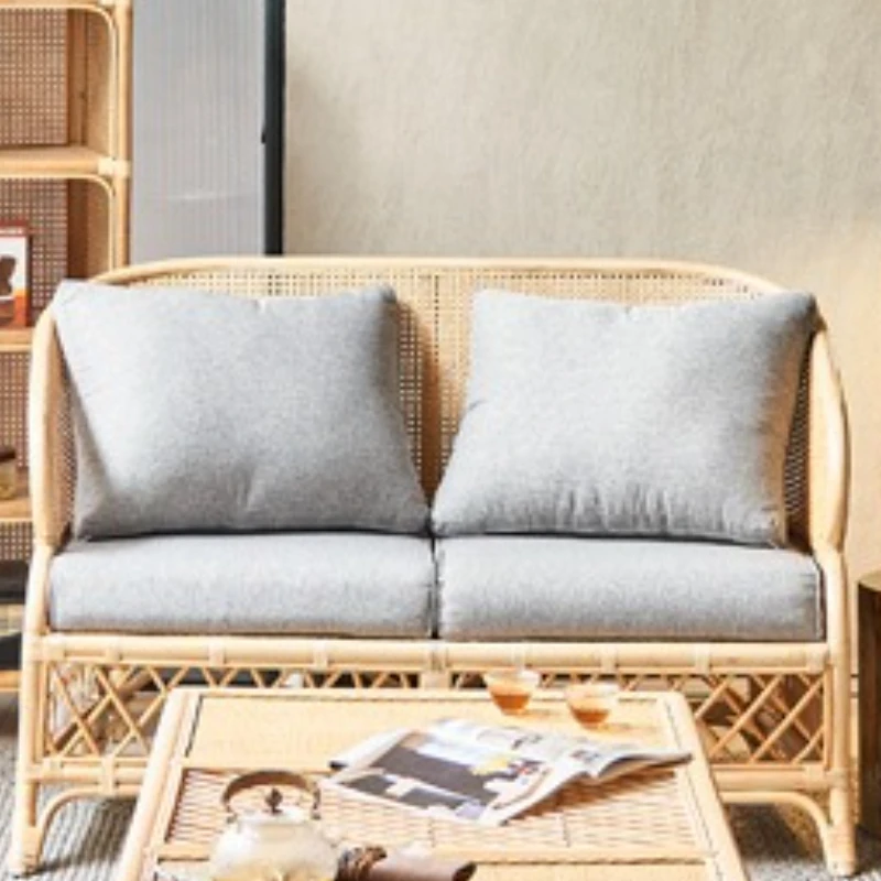 

Italy Rattan Living Room Sofa Homely Recliner Rural Balcony Sofa Coffee Table Courtyard Living Room Furniture Divano Letto XYSF