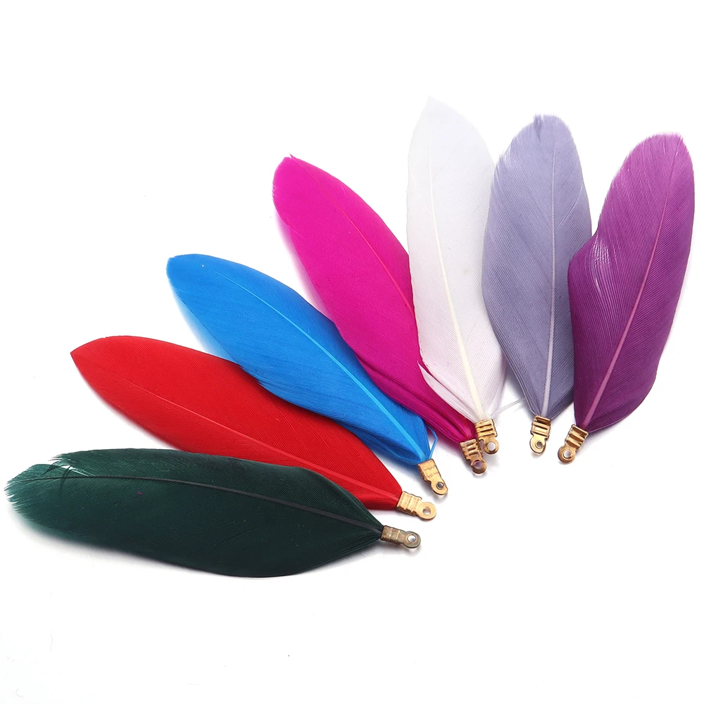 

10pcs Goose Feather Tassel Pendants Colorful Feathers Charms for DIY Crafts Wedding Party Garment Decor Handicraft Accessories