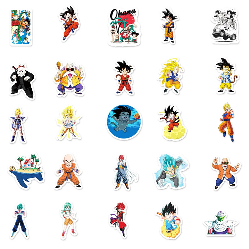 10/30/50/100pcs Funny Dragon Ball Anime Stickers Carton Son Goku PVC Graffiti Decals DIY Laptop Phone Case Luggage Sticker Packs