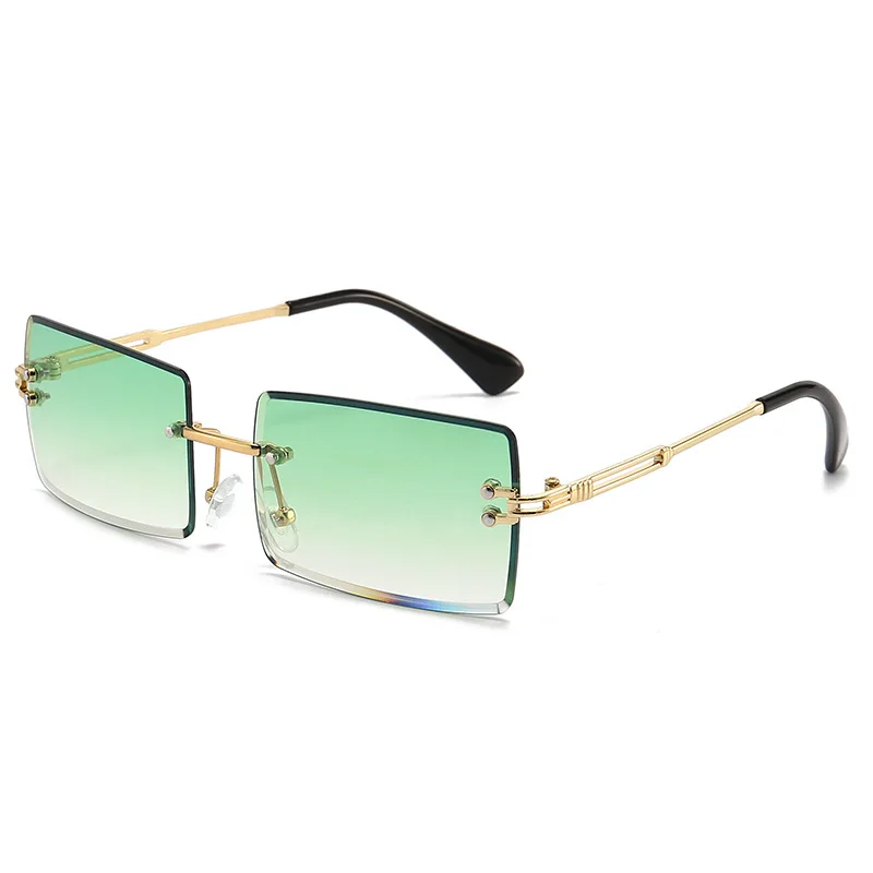 New Metal Cutting Sunglasses Vintage Square Frameless Women Eyewear Men Luxury Brand Design Sun Glasses UV400