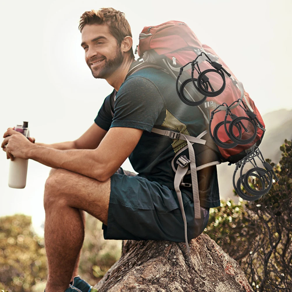 6 PCS Adjustable Bungee Cords with Hooks Super Elastic Bungee Straps Tie Downs Cable Bungee Straps for Bike Rack Tarps Cruise