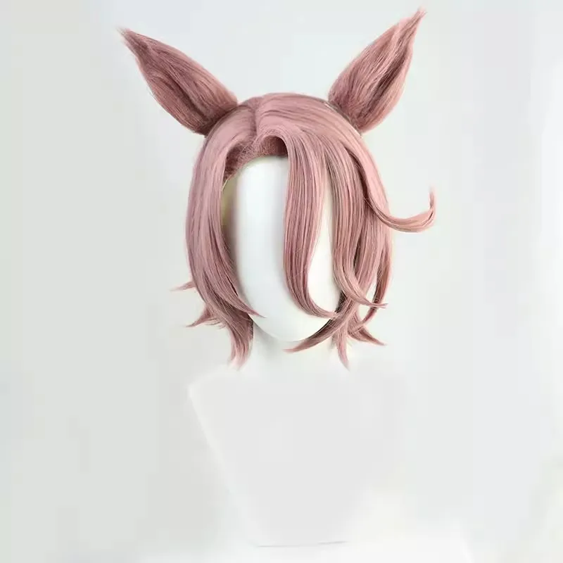 Long Wavy Auburn Cosplay Wig with White Front Streak Anime Halloween Costume Synthetic Wig Heat Resistant Hair for Women