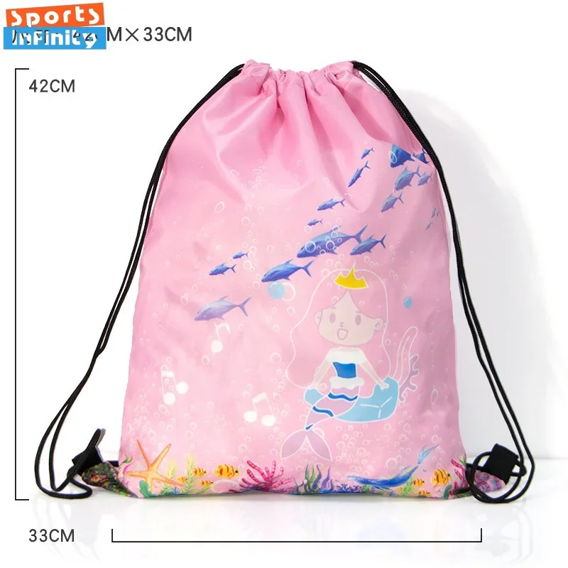 Children\'s Swimming Bag Waterproof Fashion Cartoon Printed Beach Bag Girls and Boys Oxford Cloth Backpack Gym Bag Sports Bags