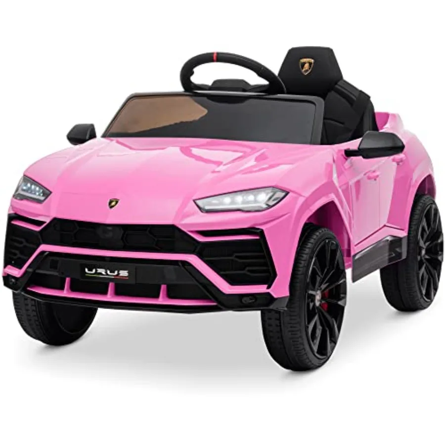 Ride On Car 12V Lamborghini Urus Kids Electric Vehicle Toy w/Parent Remote Control, Horn, Radio, Port, AUX, Spring Suspension, Opening Door, LED Light - Pink