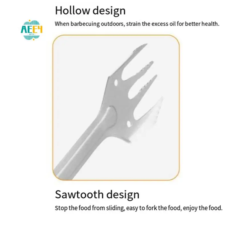 

AEE4-4 In 1 Mini BBQ Barbecue Combo Tool Set With Spatula, Fork, Tongs And Bottle Opener For Hiking Camping