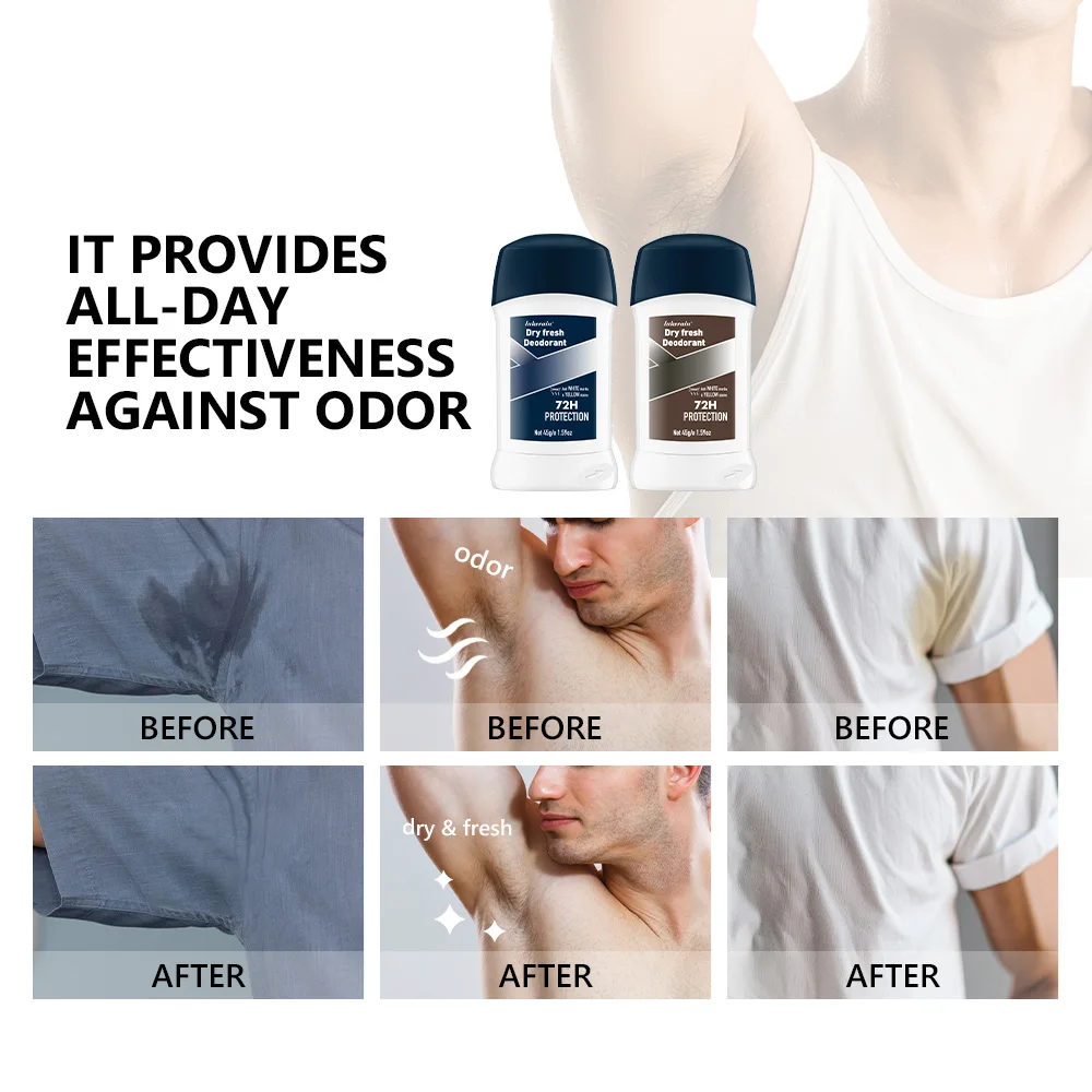 Man Antiperspirant Deodorant Stick Underarm Deodorant Reduce Underarm Body Sweating Fast Dry Lasting Portable Deodorant Stick