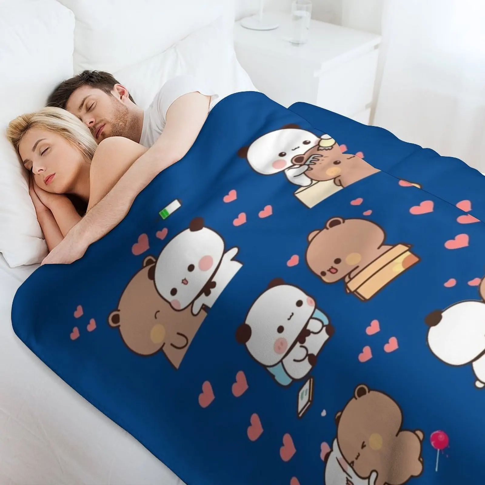 Bear and Panda Bubu Dudu Balloon Throw Blanket Year Round Soft Comfortable Blanket for Home view 4