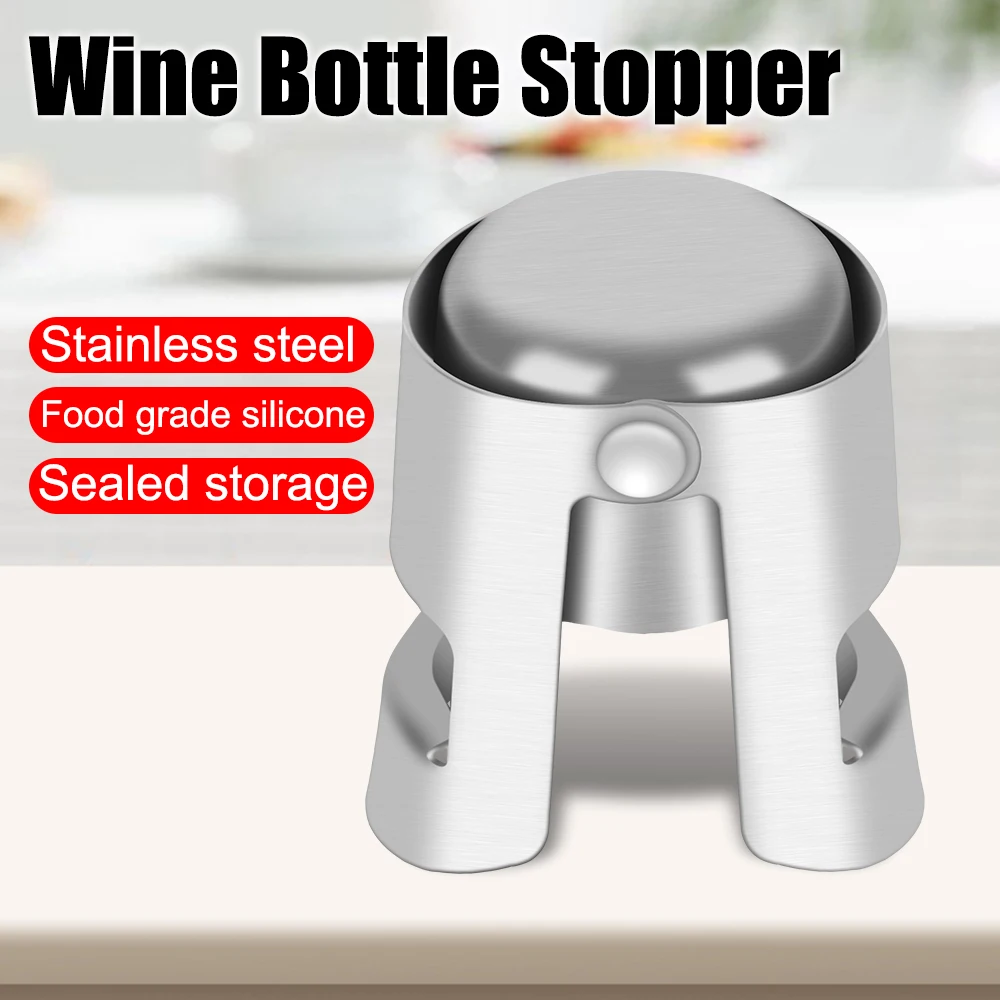 HILIFE Edelstahl Champagner Funkelnder Stopfen Wein Bierflasche Korkstopfen Bar Werkzeuge Verschluss Flaschenverschluss Weinflaschenverschluss