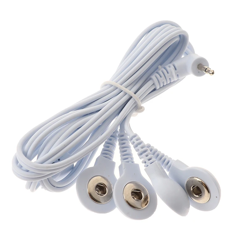 2.5mm 4 Way Machine Massager Electrode Electrode Pads TENS Unit Lead Wires Cables for Tens EMS Standard Connection Massage