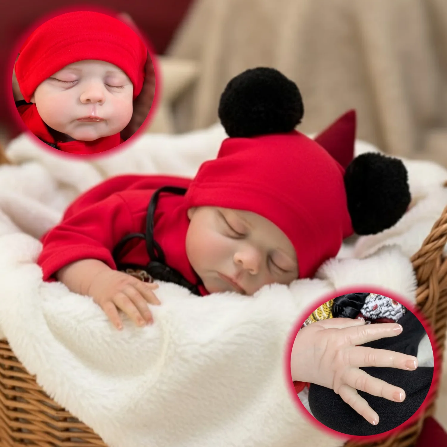 

Reborn Dolls for Kids, Girl, Reborn, Full Body, Soft Vinyl, Newborn Dolls, Handmade, Christmas Gift, 48cm