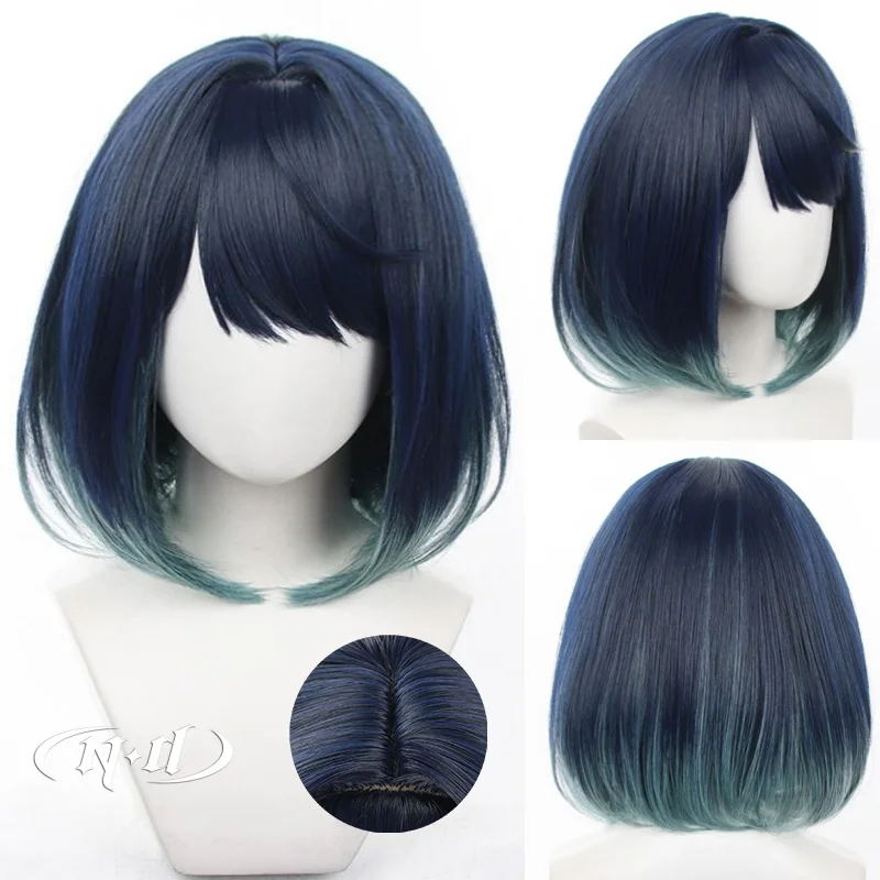ND Akane Kurokawa Cosplay Wig Oshi no Ko Anime Cosplay Short Midnight Blue Hair Wigs for Comic Con Coser Costume Party Synthetic
