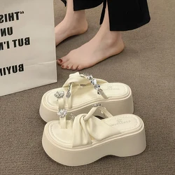 Clogs With Heel 2024 Summer Outside Sandals Buckle Strap Espadrilles Platform Female Shoe Womens Wedges Thick High Girls New Ank