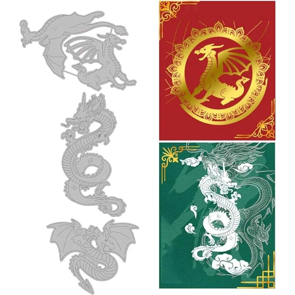 

Various Dragon Embossing Template Oriental Style Carbon Steel Die Cuts Animal Embossing for Scrapbooking Card DIY Craft