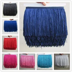 YY-tesco 1Yard 15cm Wide Lace Fringe Trim Tassel Fringe Trimming For Latin Dress Stage Clothes Accessories Lace Ribbon Tassel