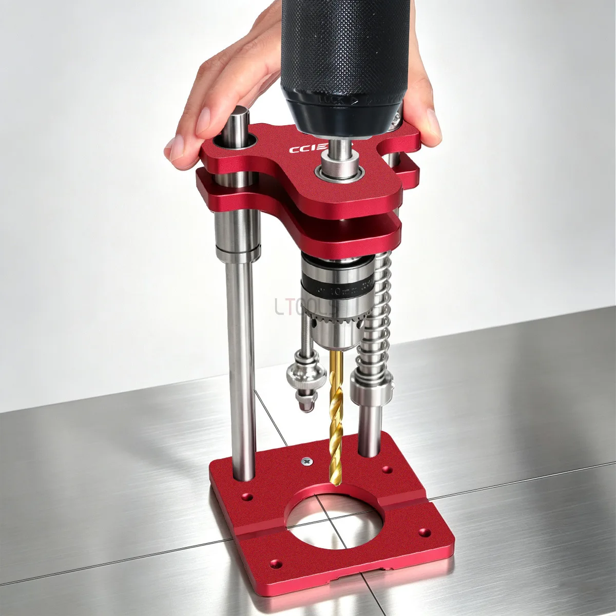 Woodworking DIY Drilling Stand Adjustable Assisted Vertical Drilling Bracket Locator Aluminum Profile Vertical Positioning Tool