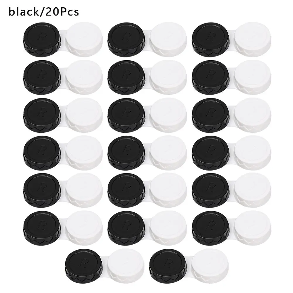 20 Uds nuevo Mini estuche para gafas de contacto de plástico portátil caja de remojo soporte para gafas de viaje Color caramelo