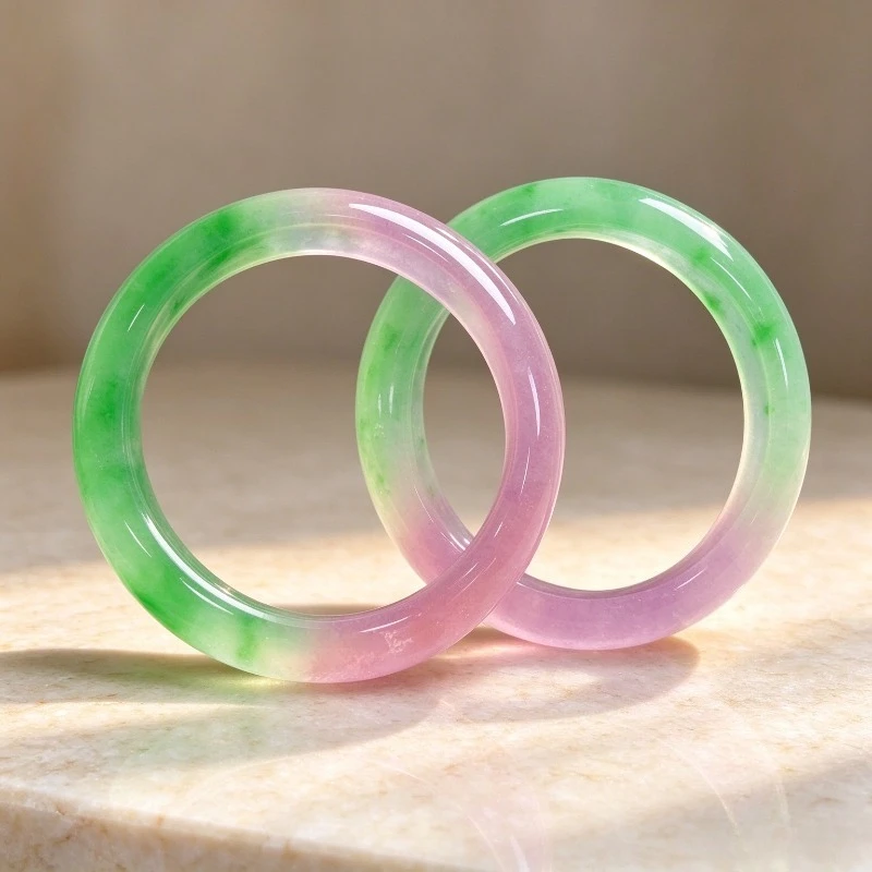 Natural Ice Through Two-color Gradual Change Bracelet, Personality Trend