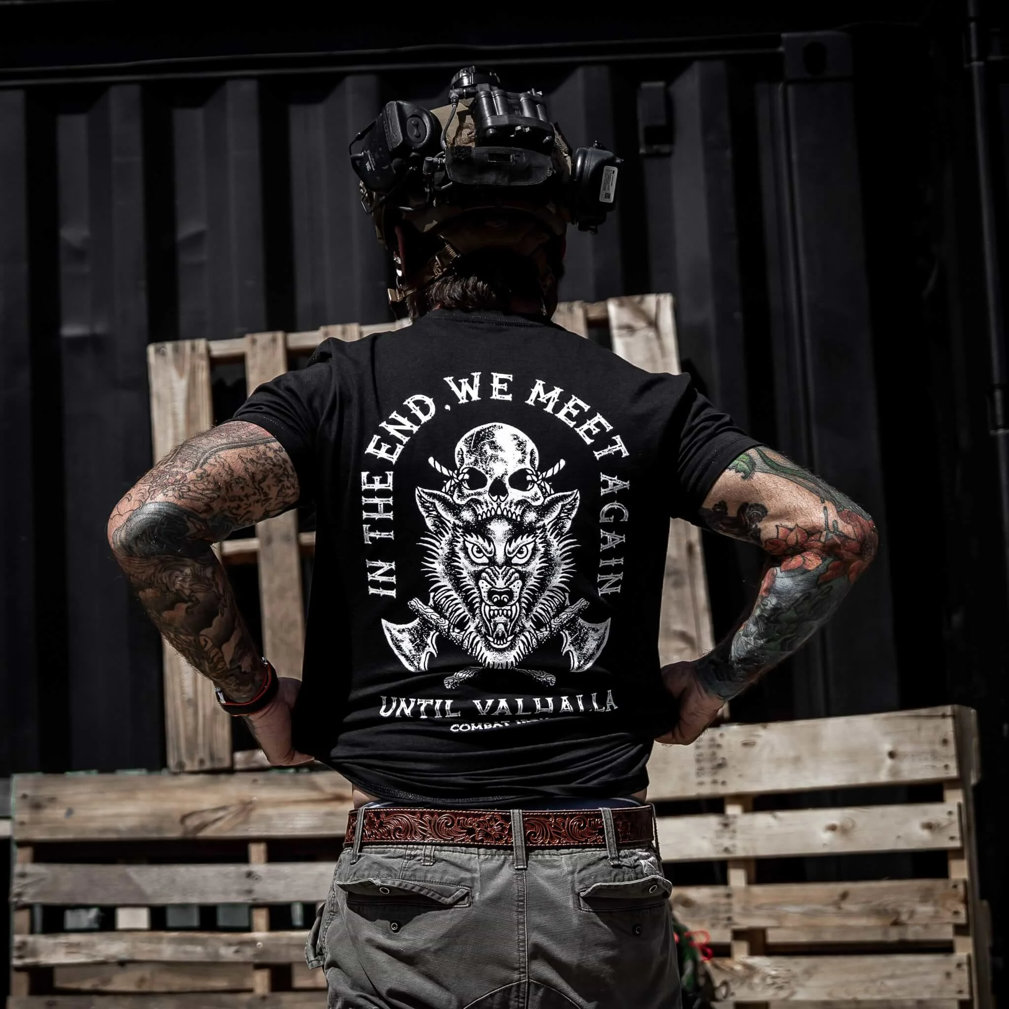 2026 In The End We Meet Again Unit Valhalla Men's T-Shirt - Combat Iron Military T-shirt - Suitable for Sports Wear Pure Cotton
