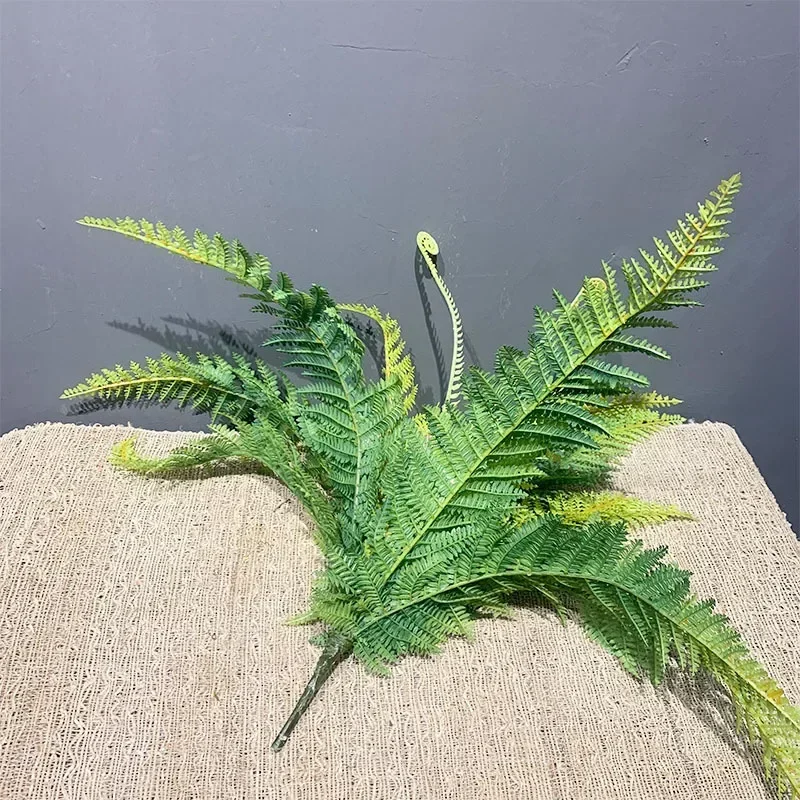 56cm Large Artificial Flower Boston Fern Bunch Plastic Green Plants Fake Leaves Craft Fake Foliage Garden Wedding Home Decoratio