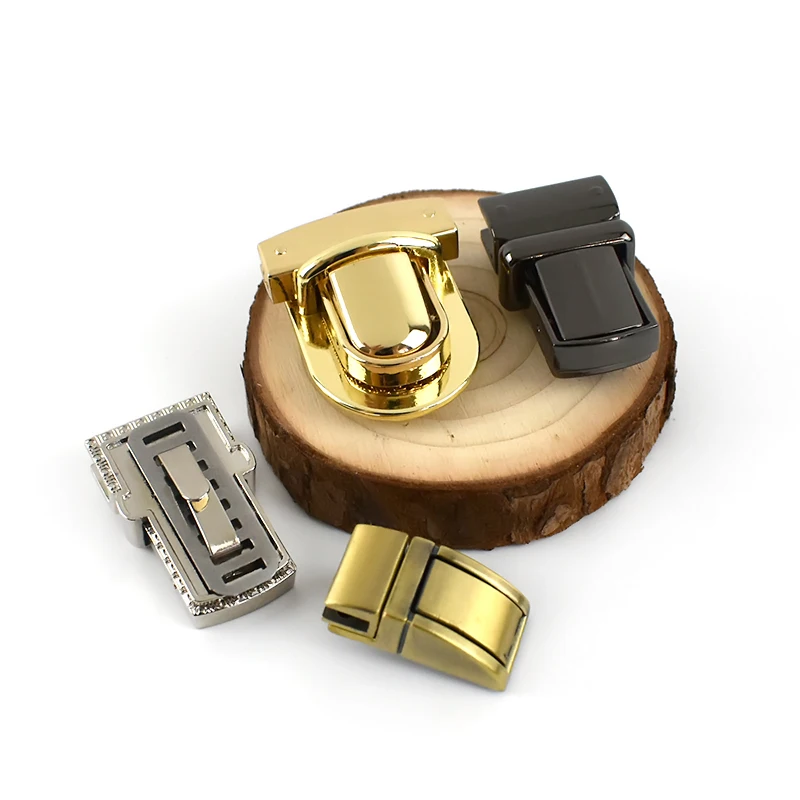 2/5Pcs Metal Lock Buckle Twist Turn Snap Clasp for Women's Bag Purse Replace Repair Buckles DIY Bags Closure Hardware Accessory