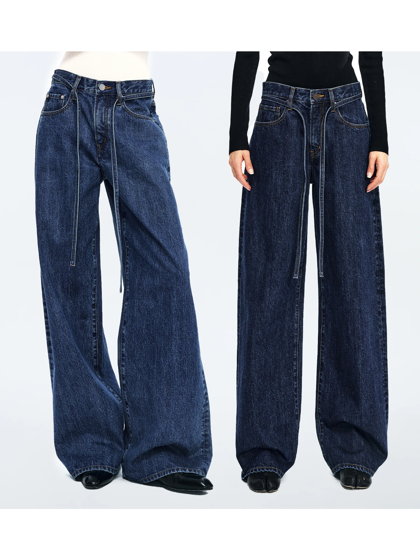 

Джинсы Ayuko ChoE с широкими штанинами и эффектом окрашивания ткани, свободный крой, без стрейча, для повседневной носки, молодежная мода, зимняя коллекция