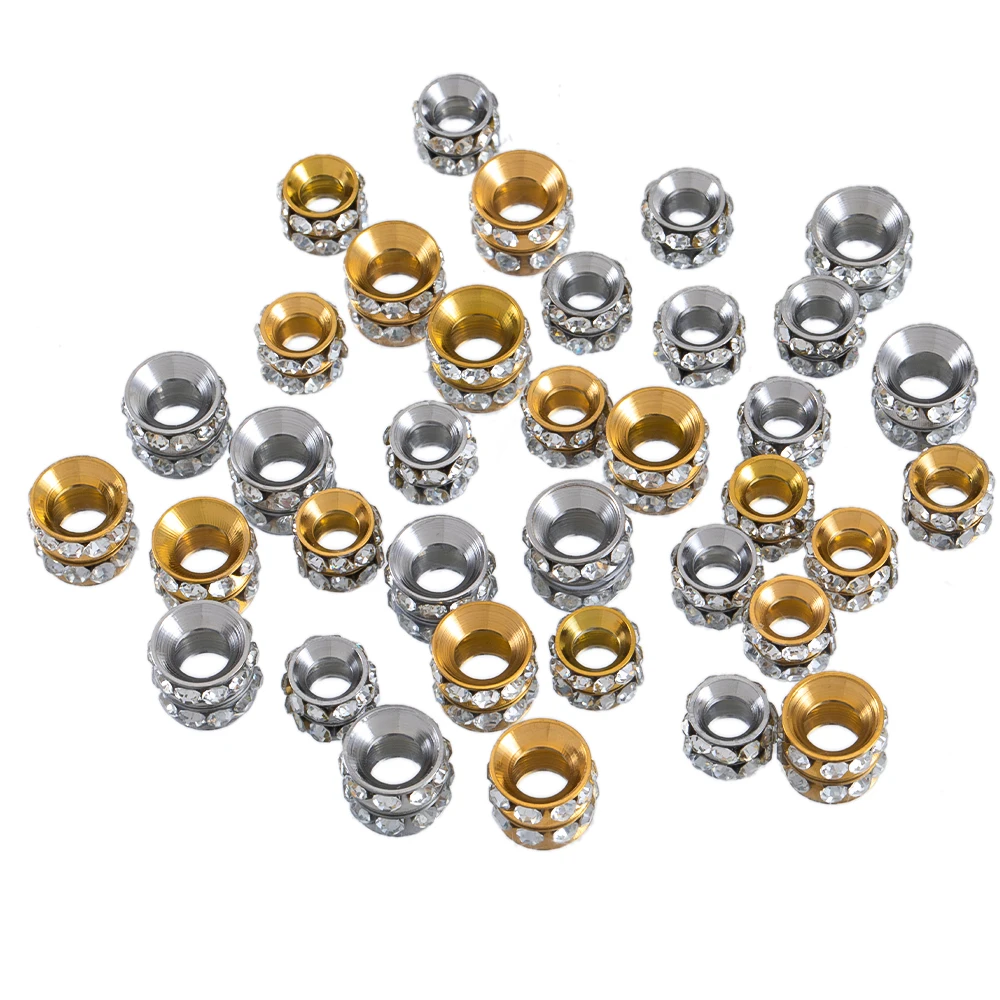 5pcs 9.5/11 mm Crystal Round Beads Rhinestone Rondelles Spacer Beads for DIY Jewelry Making Findings Supplies