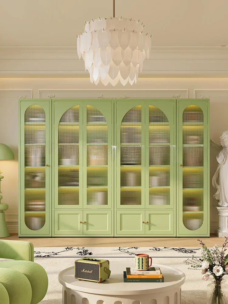 Bibliothèque en Fer Forgé avec Porte en Verre, Armoire d'Exposition Murale spatirée