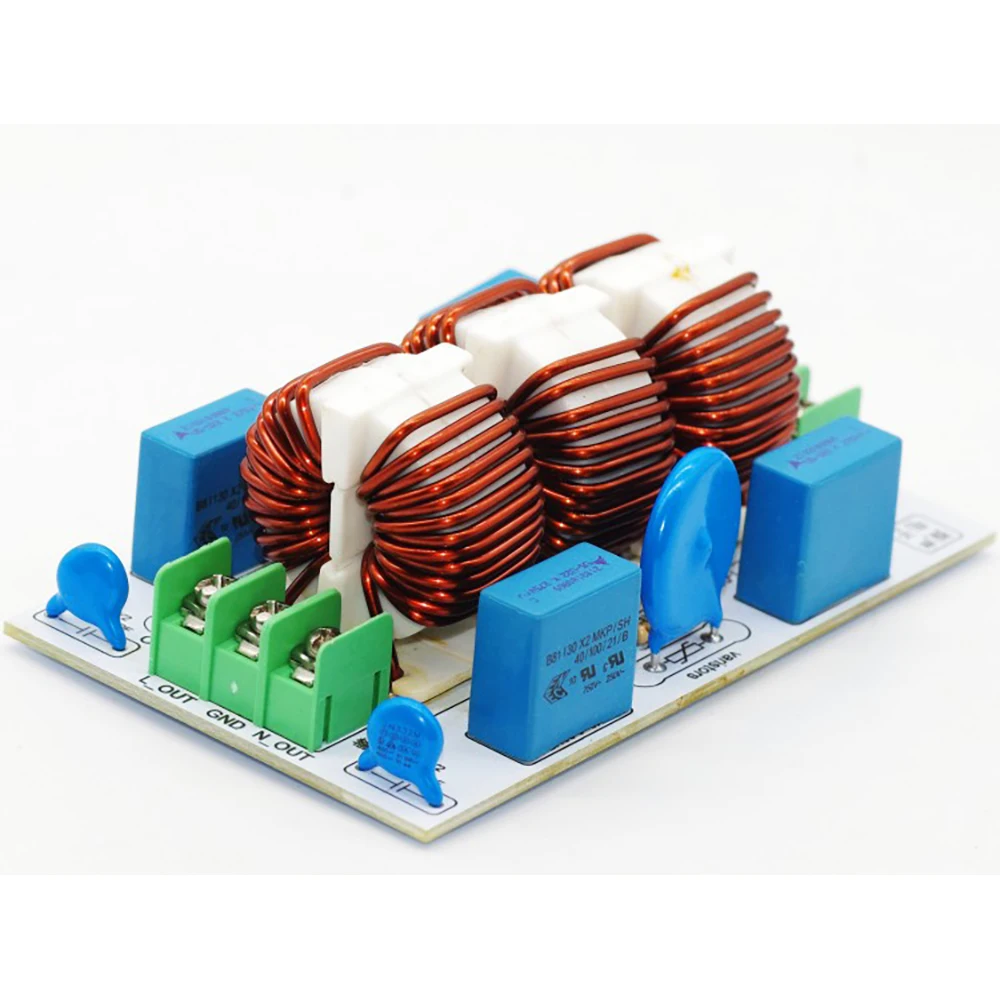 15A 20A AC EMI Electromagnetic Interference Power Filter 110V 220V 4-Stage EMC High Frequency Power Filtering f/ Audio Amplifier