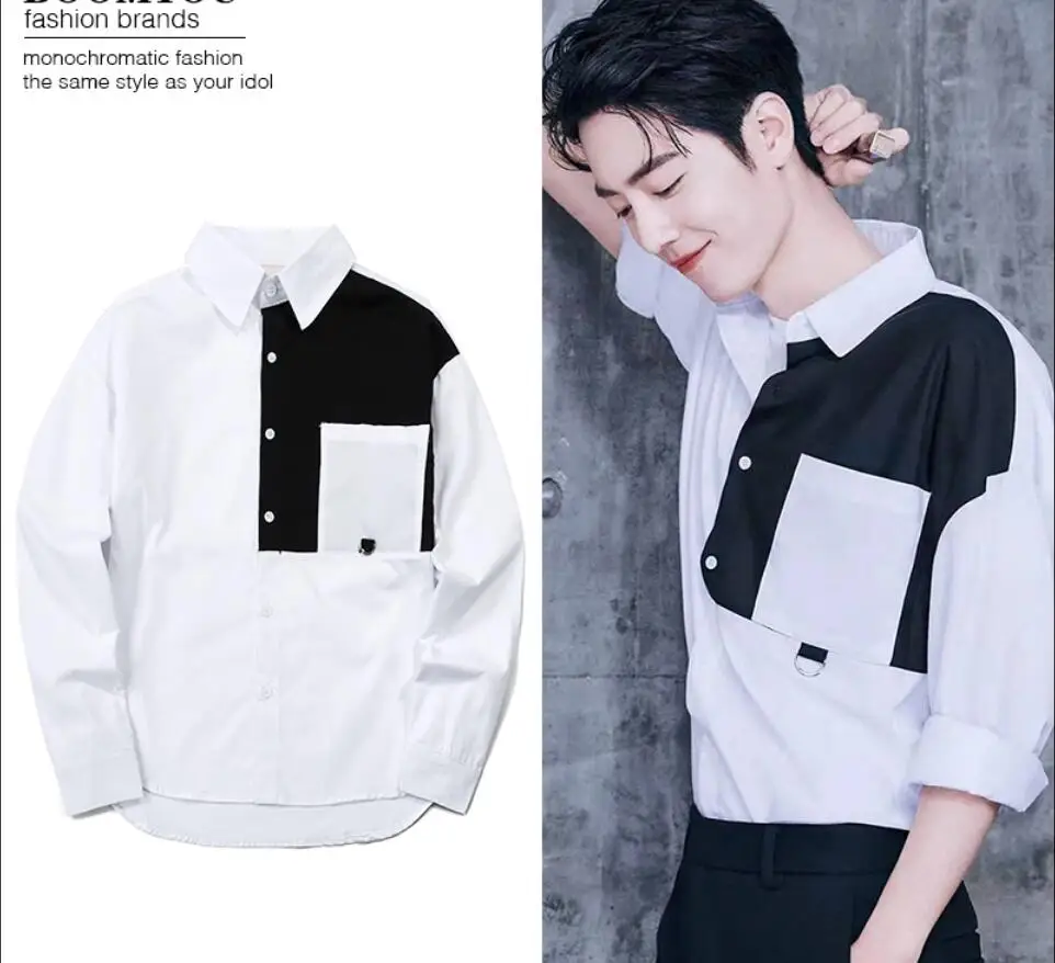 

Korean Spring New Men Fashion White Long Sleeve Shirts Trendy Handsome Casual Breathable Cotton Comfortable Lapel Top Male Coat