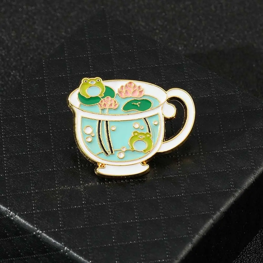 

Cartoon Lapel Brooch Frog Brooches Lotus Leaf Cup Brooches Pin Badge Pin Jewelry Accessories Collar Brooch Gift For Kids