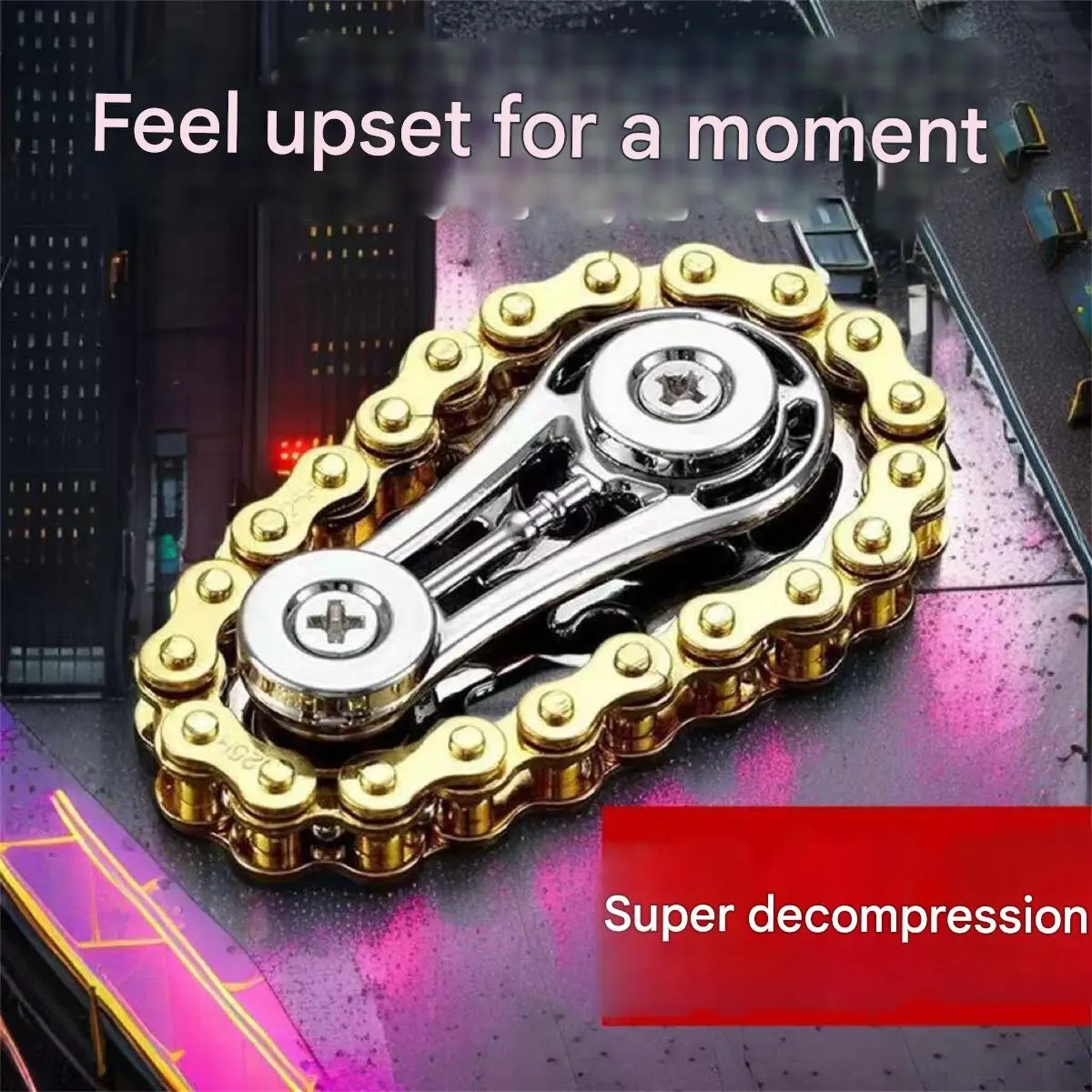 Pignon de doigt, chaîne de volant d'inertie, gyroscope du bout des doigts, artefact de décompression, rotation des engrenages, jouet mécanique en métal, exercice de puzzle amusant