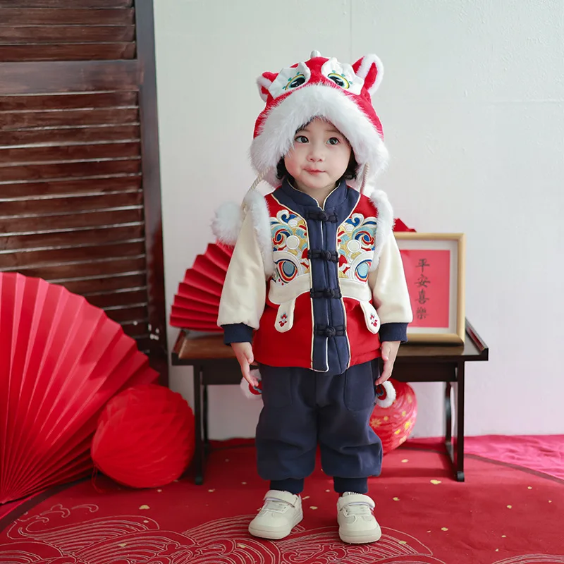 Baby Boys Girls Winter Red Clothes Sets Children Costume Kids Outfits Toddler Top and Bottom New Year Clothing Loungewear Suit