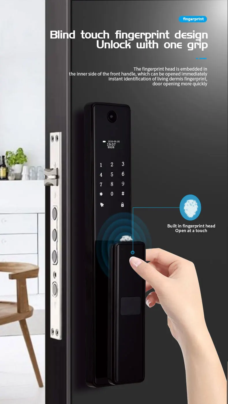 Hoge beveiliging smart lock deur intelligent elektronisch vingerafdruk wifi deurslot