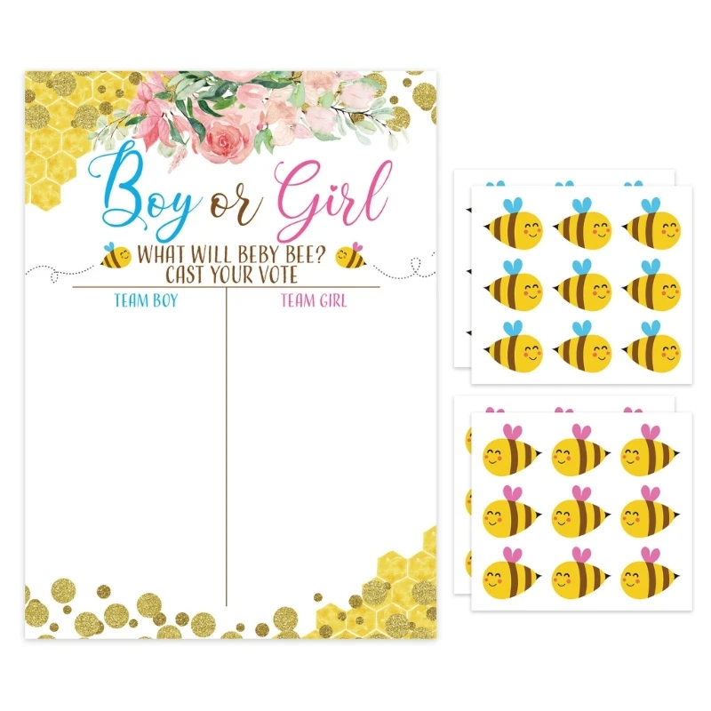 Boy or Girl Gender Reveal Game Voting Poster Stickers Gender Baby Gender Prediction Decoration Baby Shower Supplies