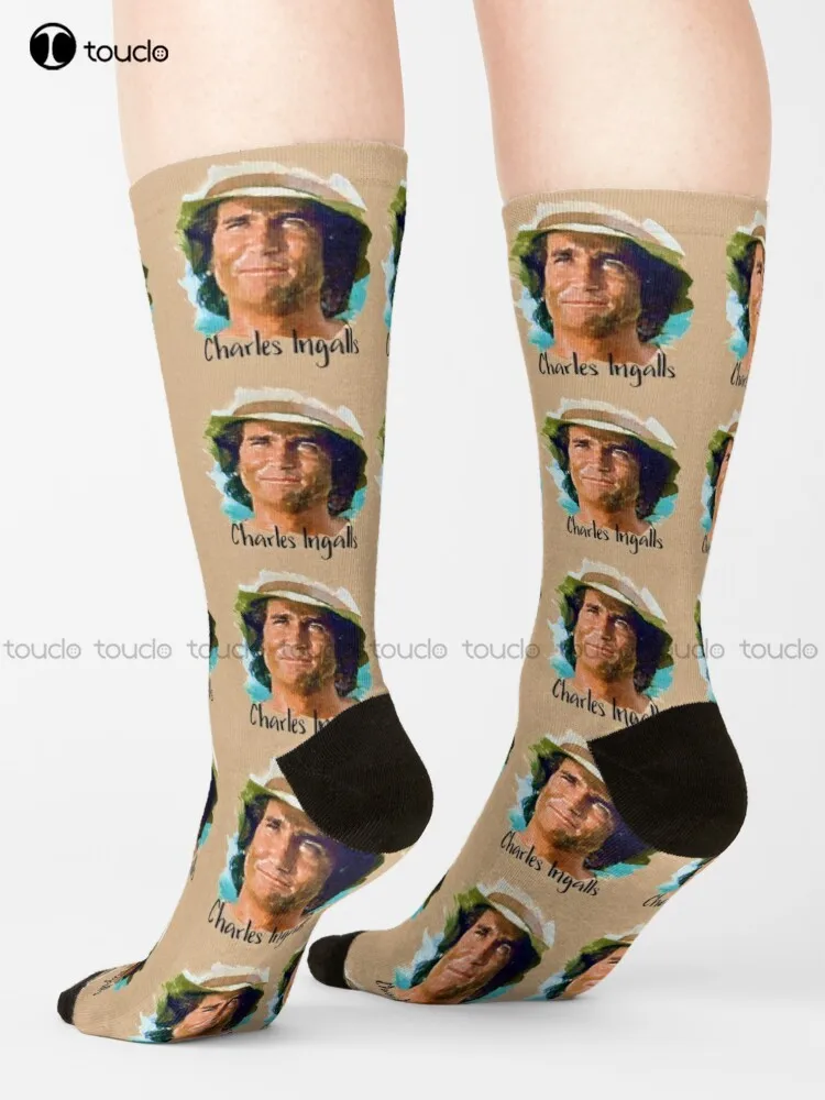 Charles Ingalls Little House On The Prairie  Socks Anime Socks Personalized Custom 360° Digital Print Gift Harajuku Colorful