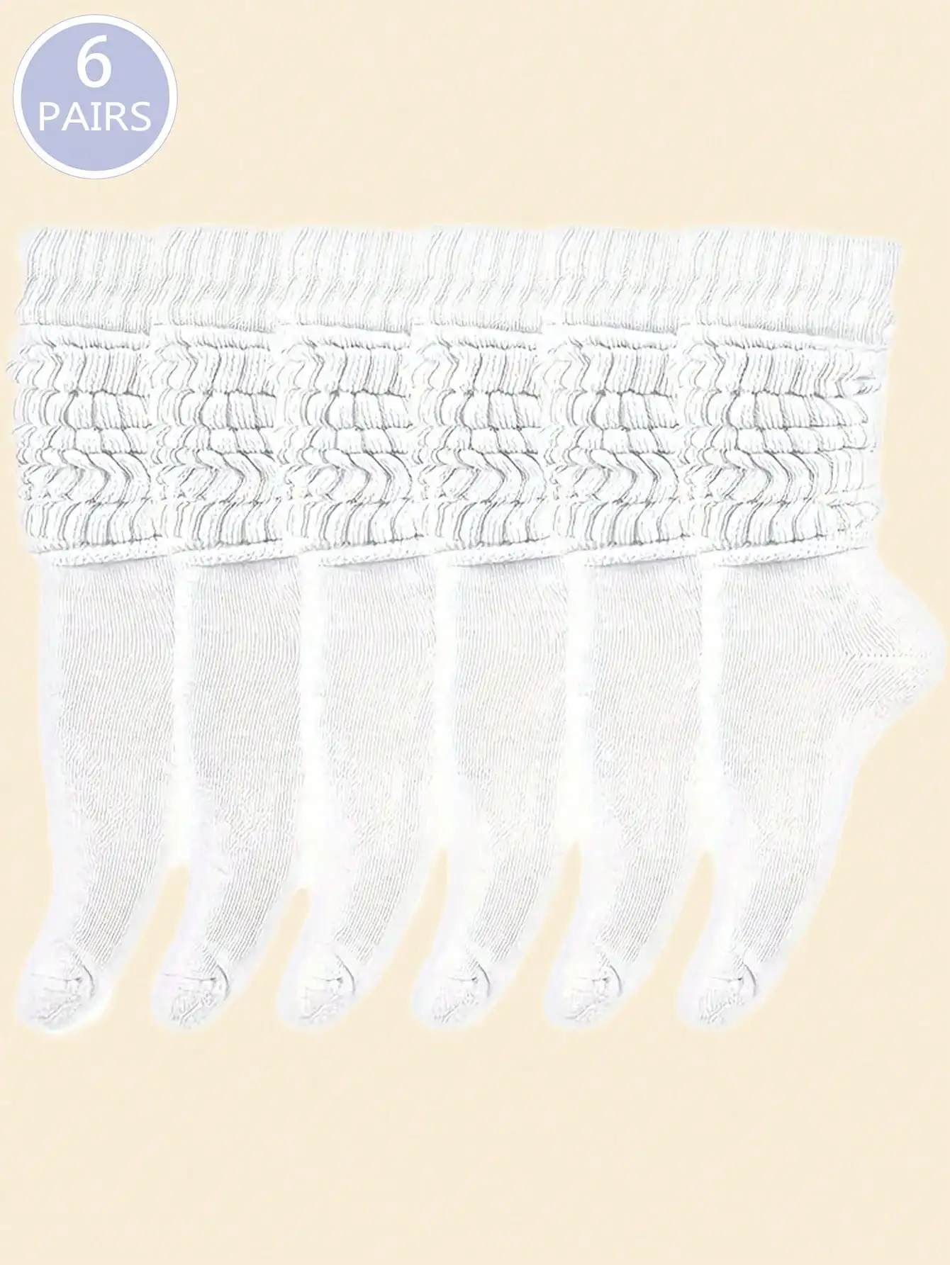 6 pairs Women Fall Winter Slouch Knit Socks Slouchy Socks Women Scrunch Socks Women Scrunchie Socks women crew socks White socks