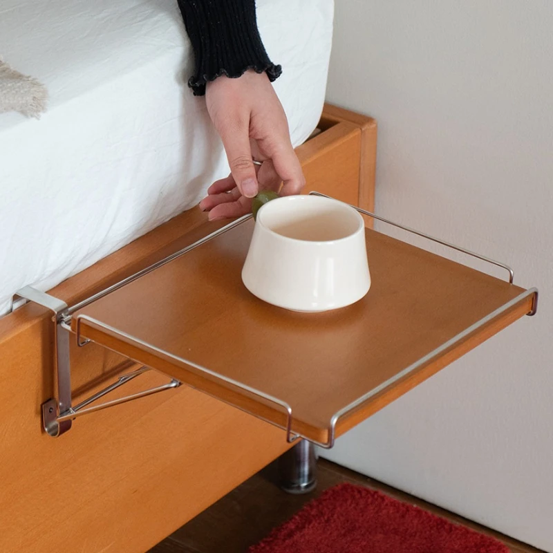Wall Mount Foldable Table Space Saving Bedside Replacement Shelf Bedroom Storage Board Small Apartment Headboard Organizer Tray