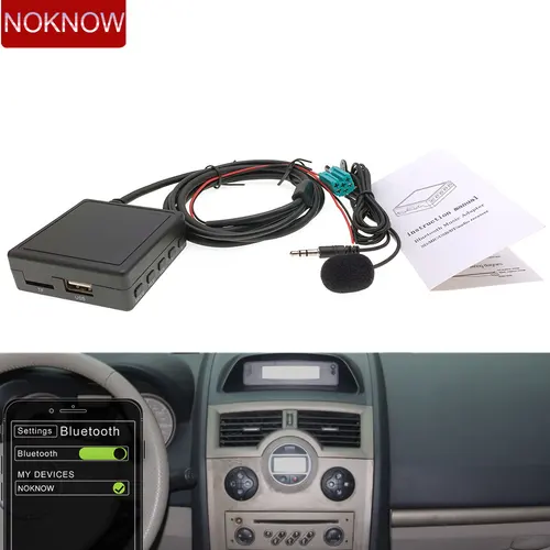 자동차 블루투스 USB AUX 케이블 마이크 핸즈프리 어댑터 Renault Clio Espace Kangoo Laguna Megane 2 업데이트 목록 2005-2011 